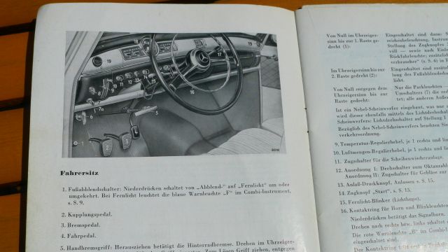 Betriebsanleitung MERCEDES BENZ, Typ 190