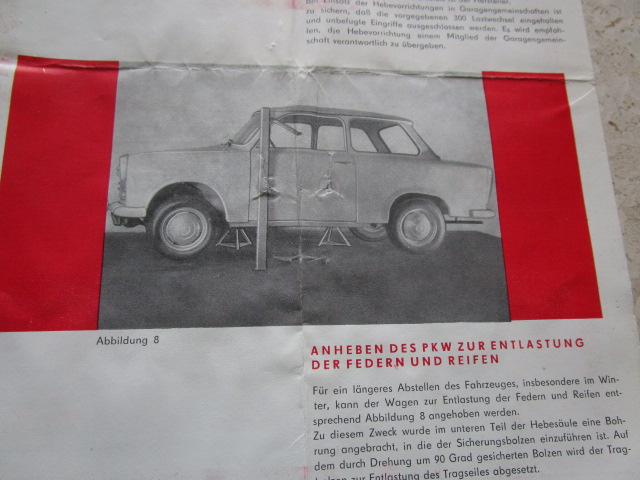 "PKW Hebevorrichtung für Trabant 500, 600, 601"