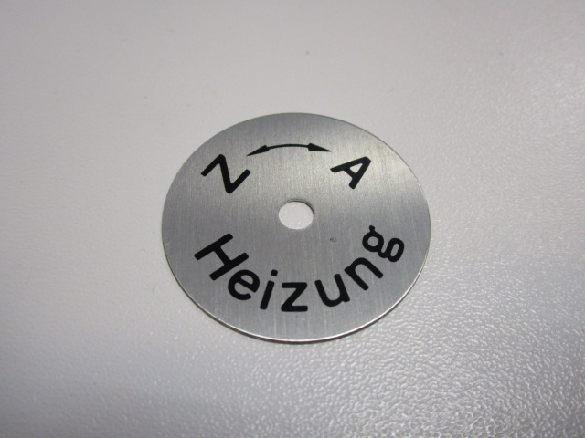 Alu-Scheibe / Alu-Schild für Drehknopf Heizung Barkas