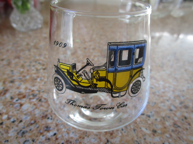 6 Stück Cognac-Schwenker mit Oldtimer-Fahrzeugen