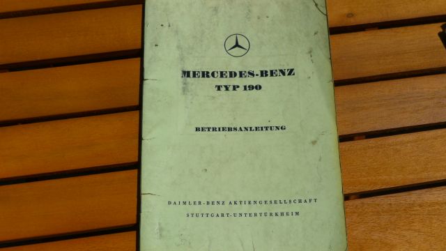 Betriebsanleitung MERCEDES BENZ, Typ 190