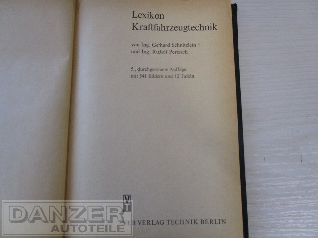 Buch " Lexikon Kfz.-Technik " 5. Auflage ( 1976 )