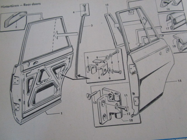 Haltewinkel Tür hinten, Wartburg 353 ( Paar )