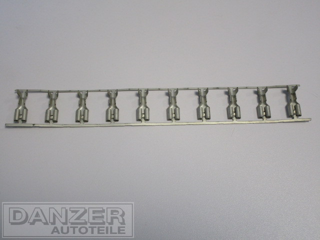 original Flachsteckhülse- SET 10 Stück 6,3 mit Rastnase - Kabelschuh für Kabel bis 2, 5 mm²