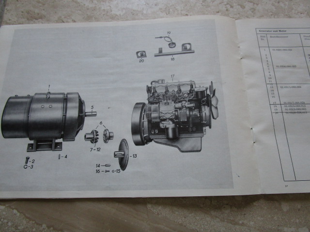 "Ersatzteilliste des vollautomatischen Diesel-Elektro-Aggregates VDEA 15-1"