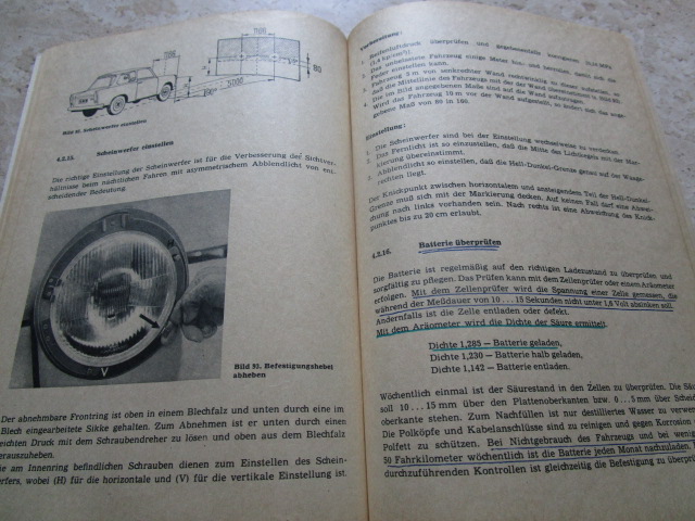 "Betriebsanleitung Trabant 601", 22.Auflage, 1981