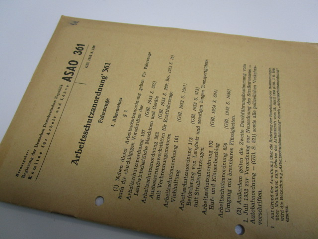 "Arbeitsschutzanordnung 361 "