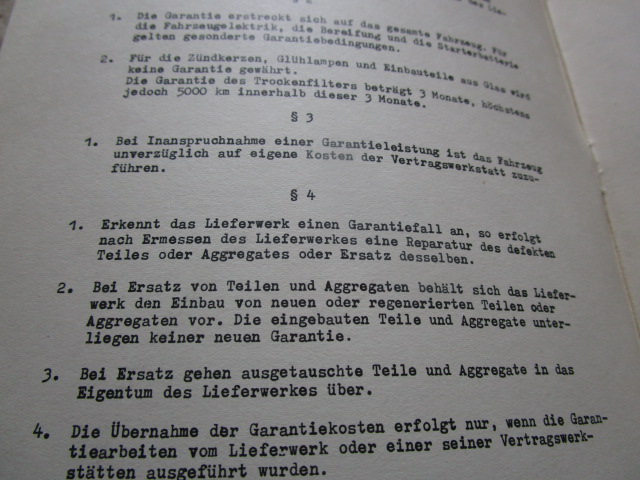 " Garantieabwickung PKW Trabant ", 01.07.1972
