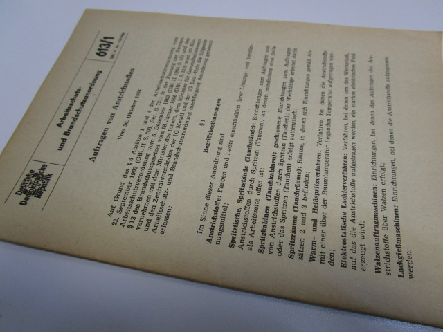 "Arbeitsschutz- und Brandschutzverordnung 613/1 "